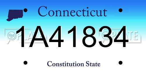 1A41834 Connecticut License Plate