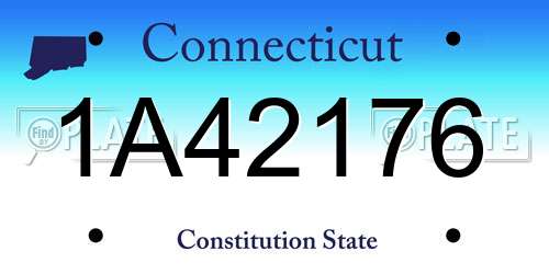 1A42176 Connecticut License Plate