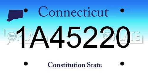 1A45220 Connecticut License Plate