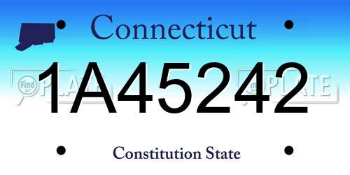 1A45242 Connecticut License Plate
