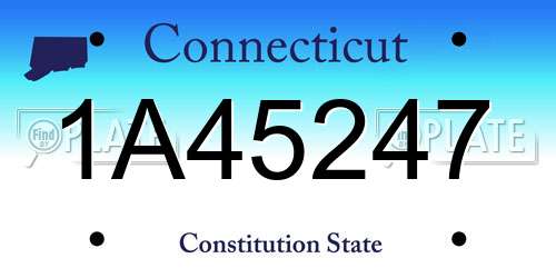 1A45247 Connecticut License Plate