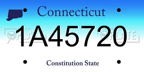 1A45720 Connecticut License Plate