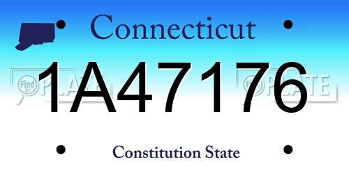 1A47176 Connecticut License Plate