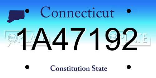 1A47192 Connecticut License Plate