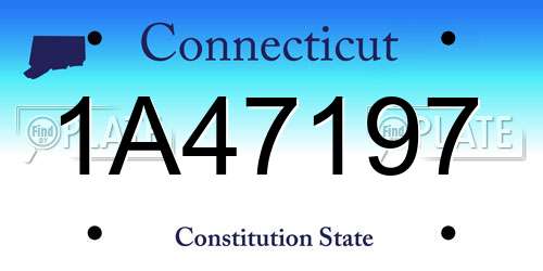 1A47197 Connecticut License Plate