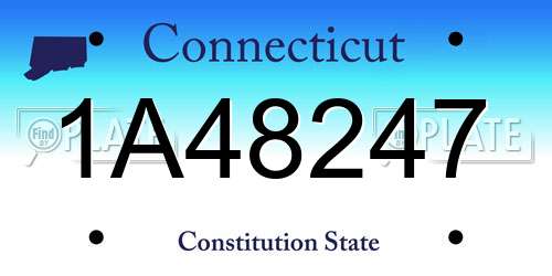 1A48247 Connecticut License Plate