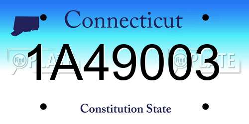 1A49003 Connecticut License Plate