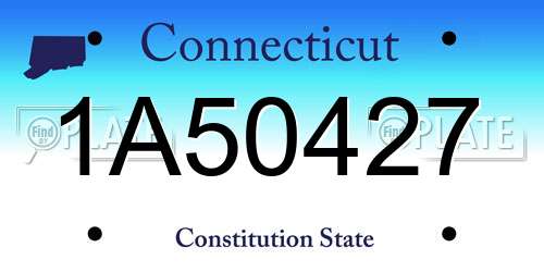 1A50427 Connecticut License Plate