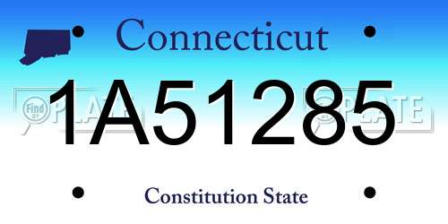 1A51285 Connecticut License Plate