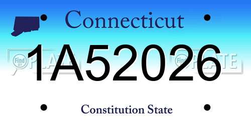 1A52026 Connecticut License Plate