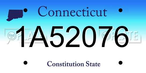 1A52076 Connecticut License Plate