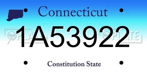 1A53922 Connecticut License Plate