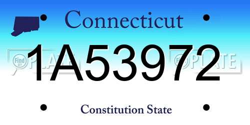 1A53972 Connecticut License Plate
