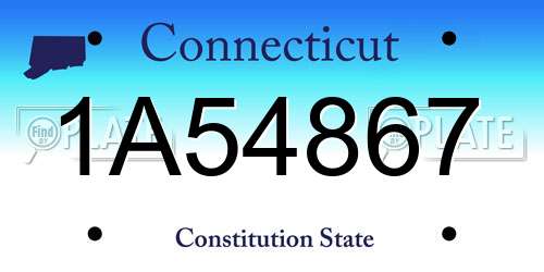1A54867 Connecticut License Plate
