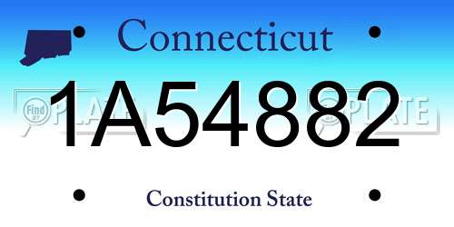 1A54882 Connecticut License Plate