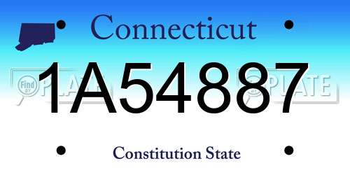 1A54887 Connecticut License Plate