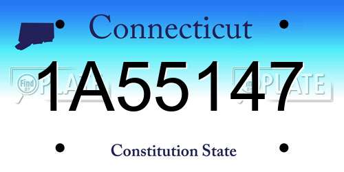 1A55147 Connecticut License Plate