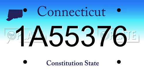 1A55376 Connecticut License Plate