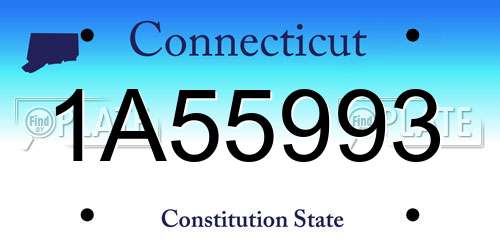 1A55993 Connecticut License Plate