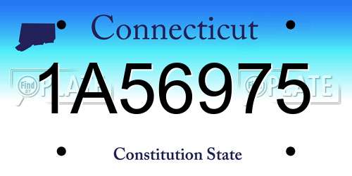 1A56975 Connecticut License Plate