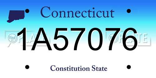 1A57076 Connecticut License Plate
