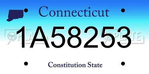 1A58253 Connecticut License Plate