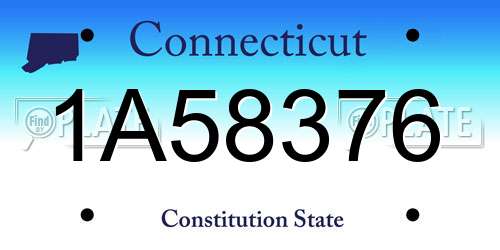 1A58376 Connecticut License Plate