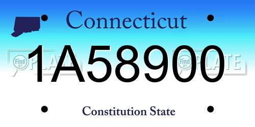 1A58900 Connecticut License Plate