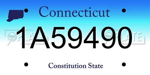 1A59490 Connecticut License Plate