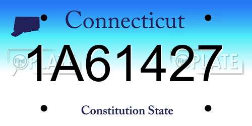 1A61427 Connecticut License Plate