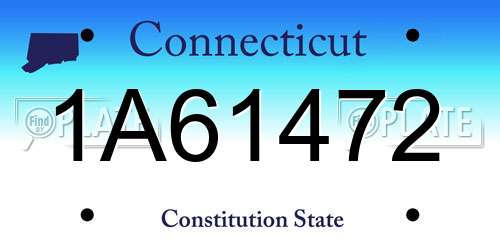 1A61472 Connecticut License Plate