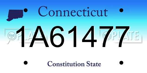 1A61477 Connecticut License Plate