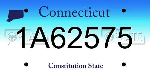 1A62575 Connecticut License Plate