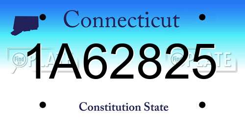 1A62825 Connecticut License Plate