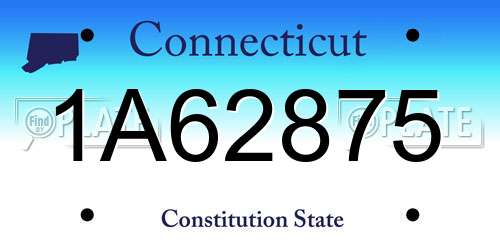 1A62875 Connecticut License Plate