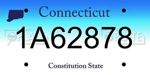 1A62878 Connecticut License Plate