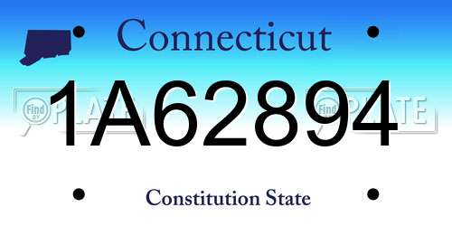 1A62894 Connecticut License Plate