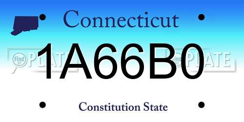 1A66B0 Connecticut License Plate