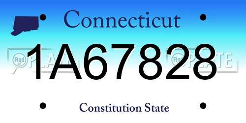 1A67828 Connecticut License Plate