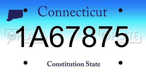 1A67875 Connecticut License Plate