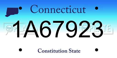 1A67923 Connecticut License Plate