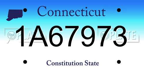 1A67973 Connecticut License Plate