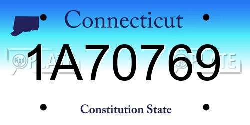 1A70769 Connecticut License Plate