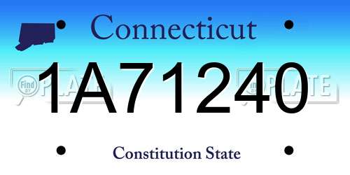 1A71240 Connecticut License Plate