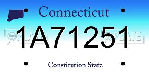 1A71251 Connecticut License Plate