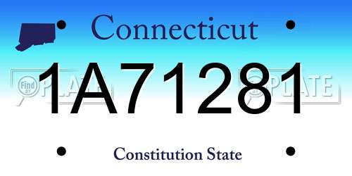 1A71281 Connecticut License Plate
