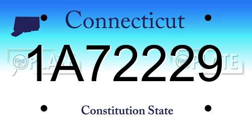 1A72229 Connecticut License Plate