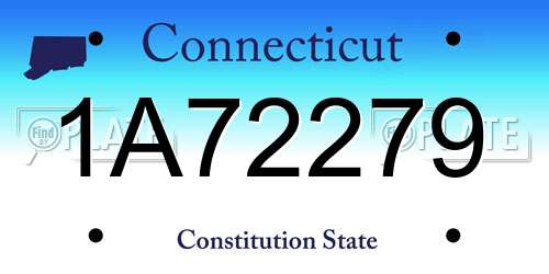 1A72279 Connecticut License Plate