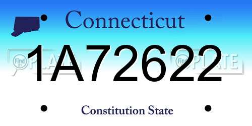 1A72622 Connecticut License Plate