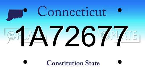 1A72677 Connecticut License Plate